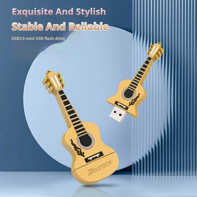 Reletech 1 pièce Clé USB avec design de guitare + interface USB vers Type-C