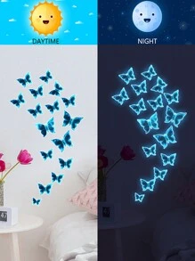 1 件蝴蝶图案墙贴，现代色块蝴蝶印花墙贴，用于家居装饰，贴纸，墙贴，乙烯基贴花，用于家居装饰，春季装饰品让您的家焕然一新，Rama 装饰贴纸 - 彩色 - 查看 9