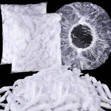 100pcs/Pack Black Disposable Bouffant Caps 19inches Hair Net, Elastic Dust Cap For Hair, Bonnet, Shower Cap, Hair Products And Accessories For Barber Salon Beauty Travel Essentials,Back To School,Travel Holiday Essentials,Hair Accessories For Women
