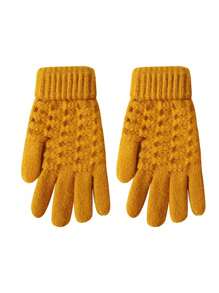 Găng tay nhung dệt kim màu hồng Jacquard - Bảo vệ mùa đông - Nhiều màu - Xem 2
