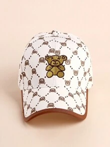 1 Trẻ Em Hoạt Hình Gấu Thêu Chống Nắng Dễ Thương Mũ Bóng Chày Cho Cuộc Sống Hàng Ngày - trắng - Xem 3