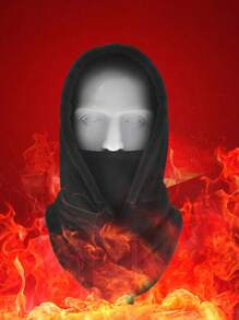 摩托车骑行面罩全脸骑行面罩抓绒滑雪冬季防风帽户外运动围兜防寒加厚头罩面罩摩托车护颈头盔帽 - 彩色 - 查看 1