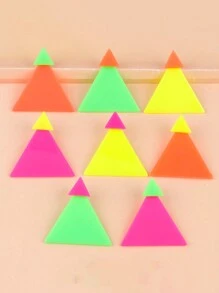 1 对欧美设计三角形霓虹色朋克风格女士耳环 - 嘻哈螢光大小AB款式三角形 - 查看 2