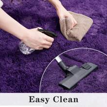 Soft Shag Rugs For Bedroom, Purple Fluffy Shaggy Rugs For Living Room, Luxury Modern Plush Carpet Girls Boys Room Dorm Indoor Home Decor, Upgrade Non-Slip - 紫色 - 查看 6