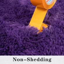 Soft Shag Rugs For Bedroom, Purple Fluffy Shaggy Rugs For Living Room, Luxury Modern Plush Carpet Girls Boys Room Dorm Indoor Home Decor, Upgrade Non-Slip - 紫色 - 查看 5