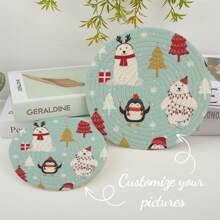 Custom Designed Creative Pot Pads, Cartoon Style Pot Pads, Minimalist Pot Pads, Retro Pot Pads, Non-Slip Pot Pads, Heat-Resistant Pot Pads, Multipurpose Pot Pads, Heat Insulation Pot Pads, DIY Pot Pads, Text Printed Pot Pads, Customized Image Pot Pads, Logo Customized Pot Pads, Round Pot Pads, Kitchen Heat Insulation Mats, Dining Table Heat Insulation Mats - Beige - View 8