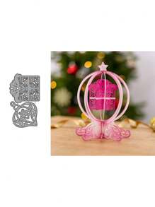 圣诞老人、雪花、麋鹿、花环、雪橇、铃铛、圣诞袜【圣诞派对】1 件圣诞礼盒和灯笼组合装饰金属碳钢纸艺压花模切模具，用于 DIY 贺卡制作剪贴簿手工切割模具 - 銀色 - 查看 17