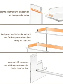 1pc Acrylic Makeup Organizer, Multi-Tier Cosmetic Storage Rack For Perfume, Skincare, Makeup Display, Reinforced Sturdy Stepped Shelf For Living Room, Bathroom, Bedroom, Home Decor