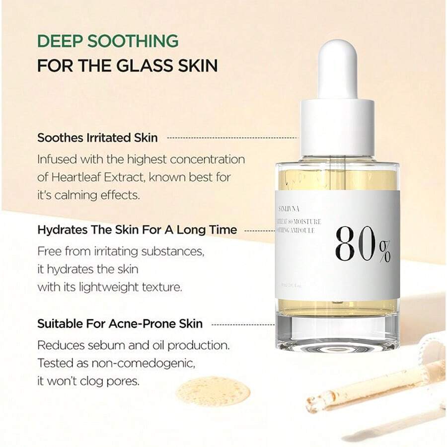 Heartleaf 80 Soothing Ampoules 3Piece Set NonGreasy Highly