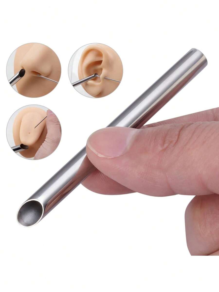 AVYRING 1pc Needles Receiving Tube Body Jewelry Holding Piercing Tool Stainless Steel Piercing Receiving Tube Accepts Tools Kit 3-9mm