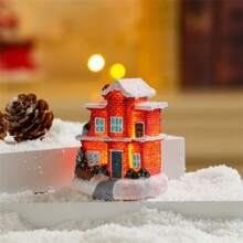 1pc Đồ trang trí Giáng sinh bằng nhựa Giáng sinh Ngôi nhà nhỏ Cảnh quan nhỏ Đồ trang trí ngôi nhà tuyết phát sáng, Giáng sinh - Nhiều màu - Xem 20