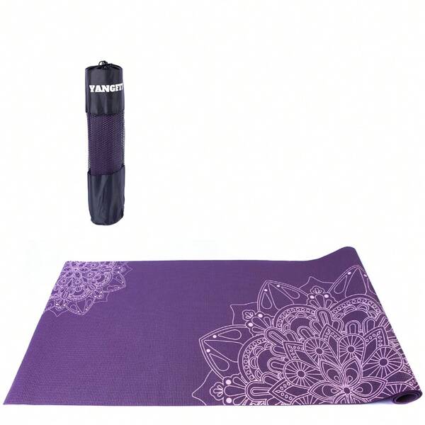 Yangfit Tapete Yoga Mat Pilates PVC 5mm Mandala Yangfit Com Bolsa