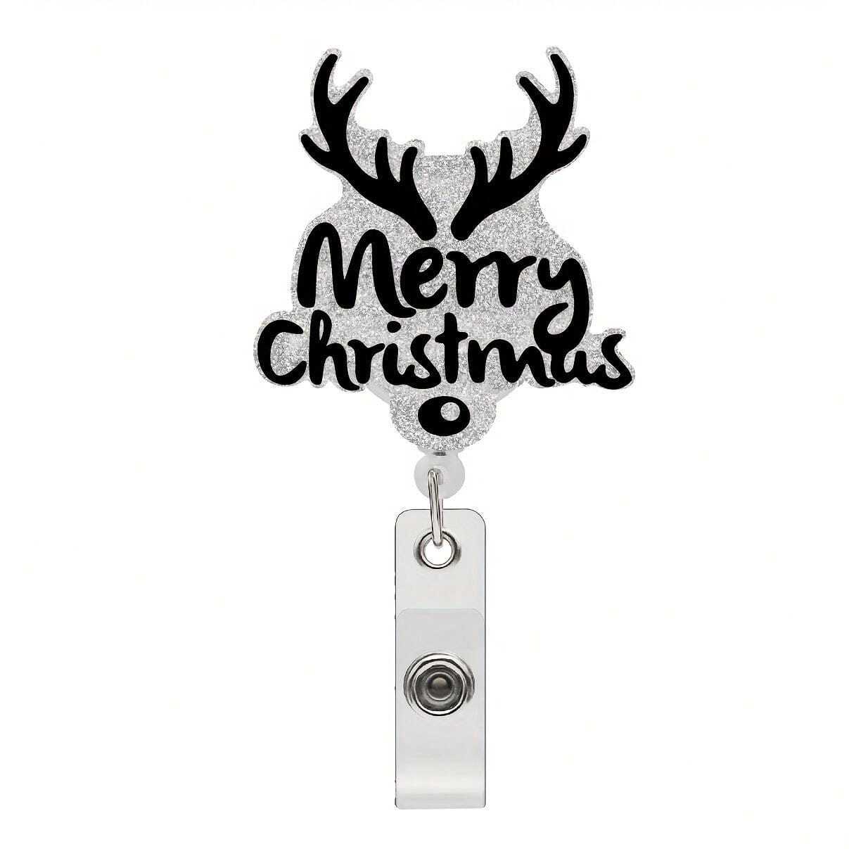 1pc Elk Badge Reel Retractable ID Name Holder With Clip Name Badge Elk