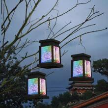 NetHong 2X LED Solar Powered Hanging Lantern Lights Outdoor Garden Table Lamp Waterproof - 彩色 - 查看 1