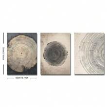 Set Of 3 Unframed Retro Tree Ring Stump Rustic Art Poster Boho Minimalist Farmhouse Cabin Decor Painting Canvas Print Vintage Aesthetic Wall Picture For Dorm,Apartment,Office ,Living Room,Bedroom,Modern Home Decoration - Multicolor - View 8
