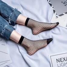 Kit 12 Pairs Of Mid-Calf Fishnet Stockings For Adults - 黑色 - 查看 4