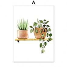 1 pezzo Quadro murale in tela con motivo di piante verdi, cactus, tigre, pianta, monstera, cartellone e stampe da parete, quadri per decorazione del soggiorno senza cornice - Multicolore - Visualizzare 37