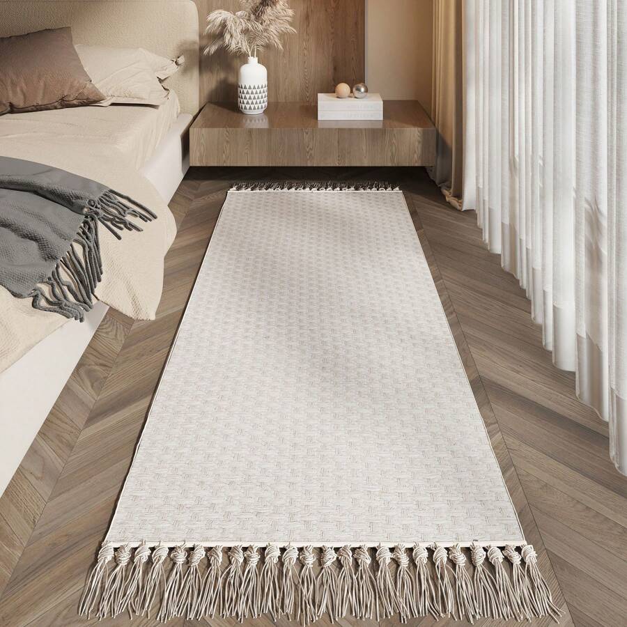 Boho Runner Rugs For Hallway Washable Farmhouse Area Rugs With Natural Carpet Runners For Hallway, Kitchen, Laundry, Bedroom, Entryway, Bathroom - Beige - View 1