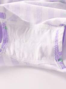 4 件装年轻女孩可爱卡通花卉印花透气三角裤，适合所有季节 - 紫丁香色 - 查看 8