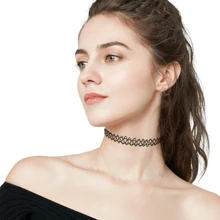 12Pcs Lace Stretch Elastic Choker Necklace Set For Women, Sexy Funky Goth Black Choker Pink White Colorful Choker - Versatile Daily Wear Jewelry For All Seasons - Perfect Sweetest Day Halloween Christmas Gift Accessories Women