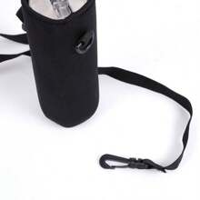 1pc Black Color Insulated Water Bottle Sleeve, Scratch Resistant, Crossbody Portable Holder (Bottle Not Included) - Black - View 4