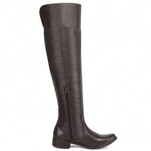 Women's Over The Knee Long Leather Boot - 咖啡棕 - 查看 2