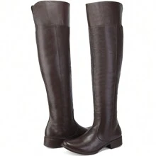 Women's Over The Knee Long Leather Boot - 咖啡棕 - 查看 4