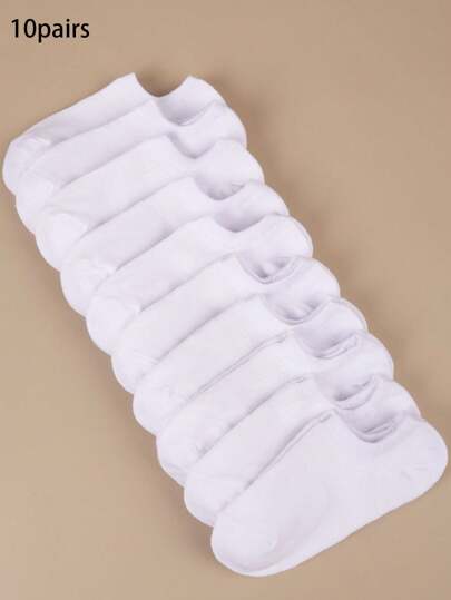 10pairs Multicolor Women Boat Socks, Lightweight Low Cut Breathable Non-Slip Invisible Ankle Socks