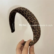 1pc Fashionable Retro Leopard Print Sponge Headband, Stylish Hairband For Going Out,Hairband,Hair Hoop Headbands ,Animal Print Hair Accessories Head Accessories - Multicolor - View 7