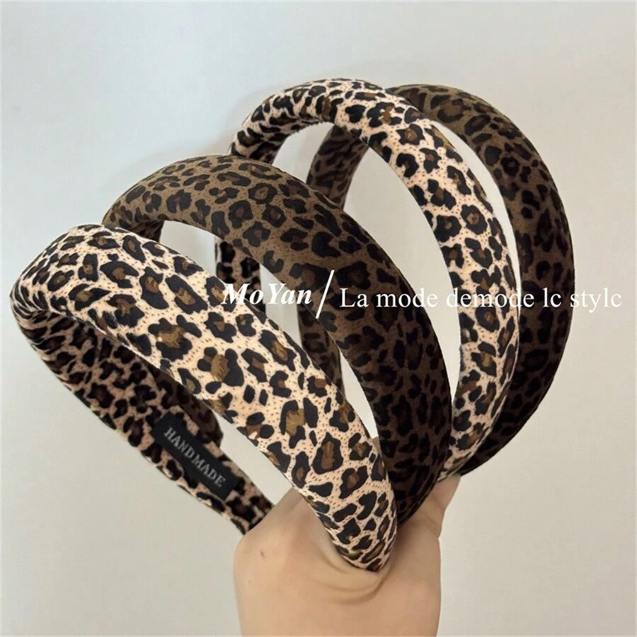 1pc Fashionable Retro Leopard Print Sponge Headband, Stylish Hairband For Going Out,Hairband,Hair Hoop Headbands ,Animal Print Hair Accessories Head Accessories - Multicolor - View 1