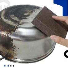 Kit 10 Magic Sponges Heavy Duty Cleaning Stainless Steel Pan Removes Rust Clink - 鏽棕色 - 查看 3