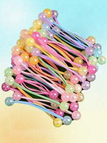 1/10 件/套 AB 彩色珠子可爱双头发带，多巴胺 Y2K 童话朋克风格女孩发饰，适合日常休闲装、派对、闪亮、节日礼物（颜色随机） - 彩色 - 查看 2