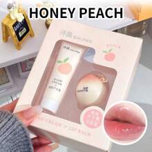 桃子草莓坚果润唇膏护手霜套装礼盒补水保湿秋冬防冻裂修复滋润抚平唇纹礼盒 - 彩色 - 查看 11