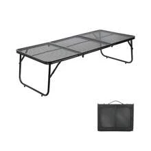 Moosinily Moosinily Small Low Short Floor Protable Grill Table 3 FT Picnic Table Folding Table Metal Foldable Portable Outdoor BBQ For Beach Black 35.4*15.7*9.4 Inch