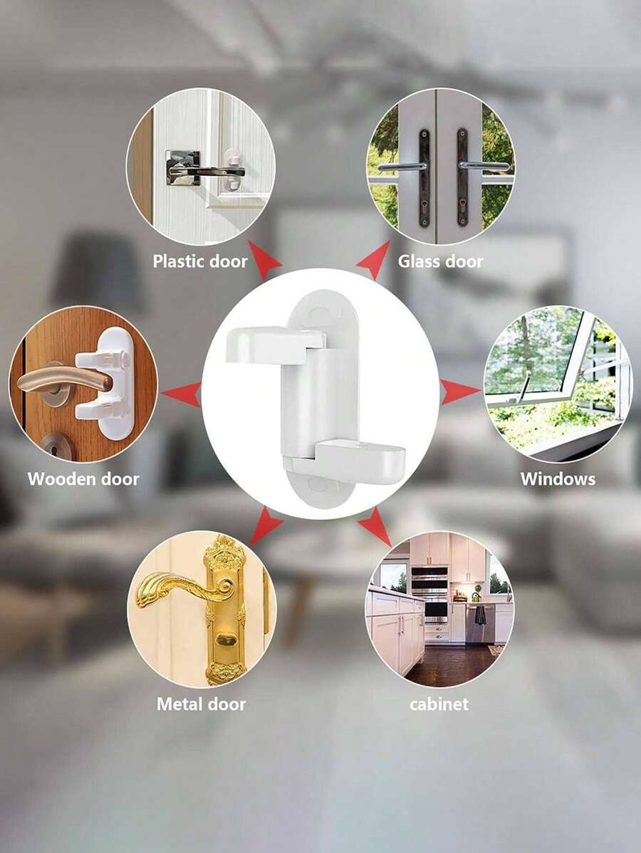 1Pc Child Proof Door Lever Lock Door Handle Lock, Minimalist Design