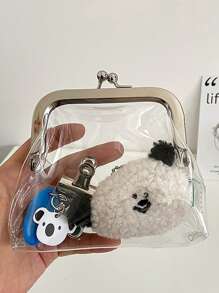 PVC 防水化妆包 - 1 个透明复古零钱包、迷你旅行化妆品收纳包、女士便携式透明收纳袋 - 无香、防水钥匙钱包和卡夹 - 1pc - 查看 1