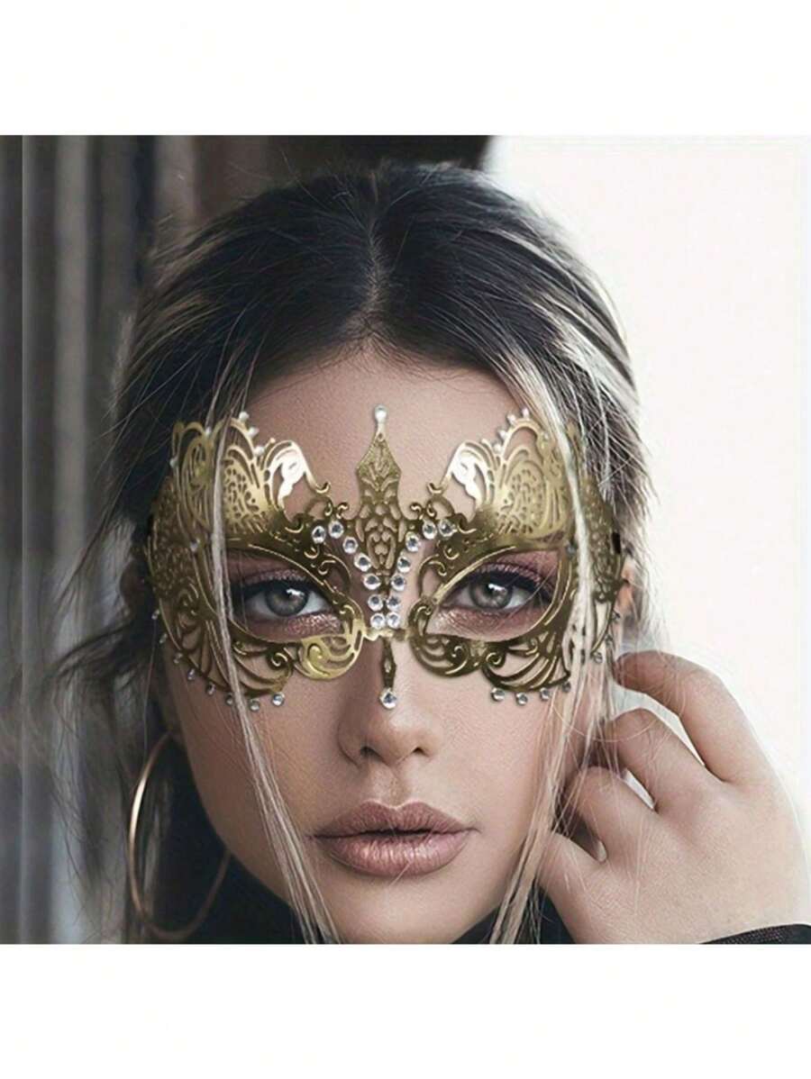 1pc/Elegant Golden Animal-Themed Masquerade Mask Comfortable & Perfect For Christmas, Carnival, Cosplay, Christmas - Multicolor - View 1