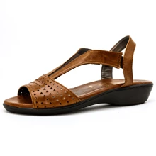 Sandalias planas de mujer Descanso - Naranja Quemada - Ver 5