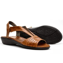 Sandalias planas de mujer Descanso - Naranja Quemada - Ver 3