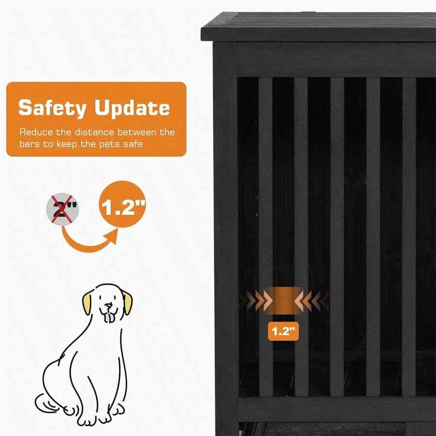 Wooden Dog Crate Furniture, Dog Kennel Pet House End Table, Solid Wood