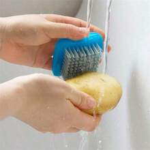 1 chiếc Cọ rửa rau củ quả mini: Cọ rửa nhà bếp, Cọ rửa đồ dùng rau củ, Vòng chà khoai tây, Cọ, Vệ sinh khoai tây, Dụng cụ vệ sinh nhà bếp, Phụ kiện vệ sinh lò nướng - Di động, Nhựa, Không cần điện - Nhiều màu - Xem 3