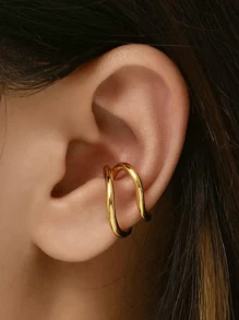 1pc Ear Cartilage Clip, One Piece Personalized Earring Design, Fashion Accessory For Women - Gold - View 5