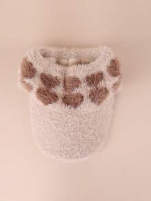 1pc Women Fluffy Heart Pattern Messy Bun Ponytail Baseball Cap, Warm For Autumn/Winter - Multicolor - View 6