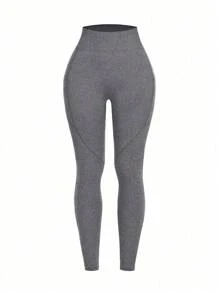 Summer Workout 1pc High Waist Solid Color Yoga Leggings With Pocket, Suitable For Hiking, Outdoor Sports And Casual Wear