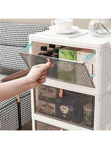 2/3/4/5/6层大型可折叠鞋柜，带滚轮 - 透明、可堆叠、可调节，可收纳鞋子、衣物和零食 - 卧室和客厅的完美收纳方案，家居收纳必备 - 彩色 - 查看 5