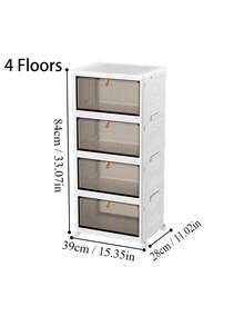 2/3/4/5/6层大型可折叠鞋柜，带滚轮 - 透明、可堆叠、可调节，可收纳鞋子、衣物和零食 - 卧室和客厅的完美收纳方案，家居收纳必备 - 彩色 - 查看 9