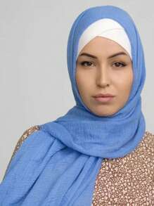1 Chiếc Khăn Trùm Đầu Bằng Vải Crepe Màu Trơn Phong Cách Bohemian Cổ Điển, Khăn Trùm Đầu Hijab Đơn Giản Cỡ Lớn, Khăn Trùm Đầu Hàng Ngày Cho Phụ Nữ, Băng Đô Cho Mọi Mùa - Nhiều màu - Xem 11