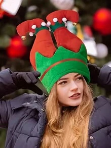 1 szt. Dekoracja świąteczna na imprezę Święty Mikołaj Klaun Ocieplacze na nogi, artykuły na imprezę świąteczną Prezent