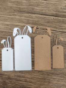 1pc Asymmetrical Card Shape Metal Cutting Dies, Embossing Template For Envelope Frame, For DIY Crafts And Papercrafts, Gift Tags And Cards - Silver - View 2
