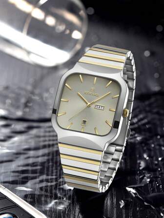  REWARD Men's Quartz Watch Business Fashion Style Timing Calendar Luminous Hands Multi-Functional Men Wristwatch High Quality Gift Classic Design Stainless Steel Watch Band